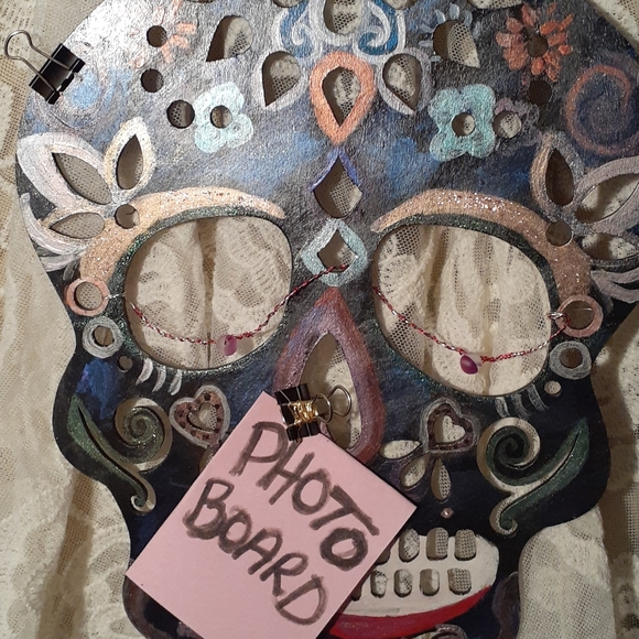 Sugar Skull Photo Board- hand painted - Picture 4 of 4